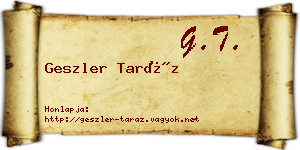 Geszler Taráz névjegykártya